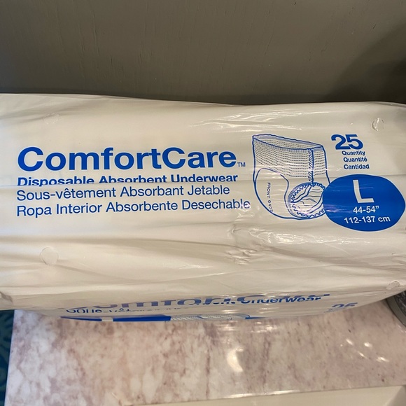 NEW IN PACKAGE—Comfort Care Disposable Underwear 25 Count Size L - Picture 3 of 6